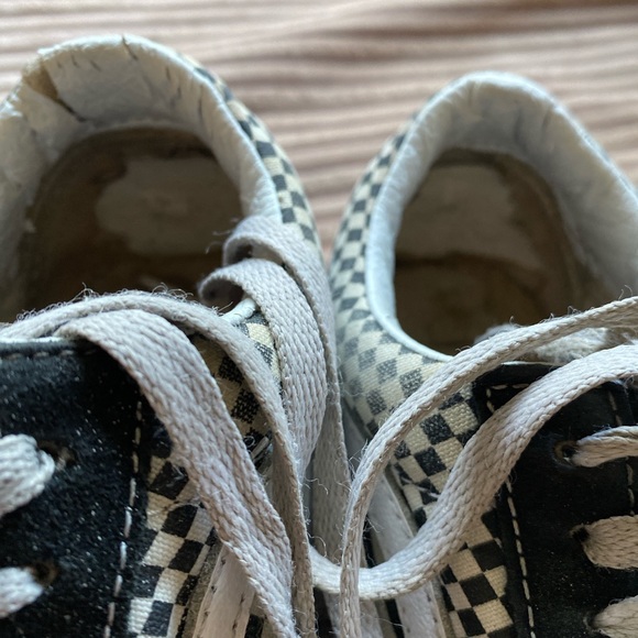 VANS old skool checked black and white suede and canvas trainers size 6 - Picture 8 of 8